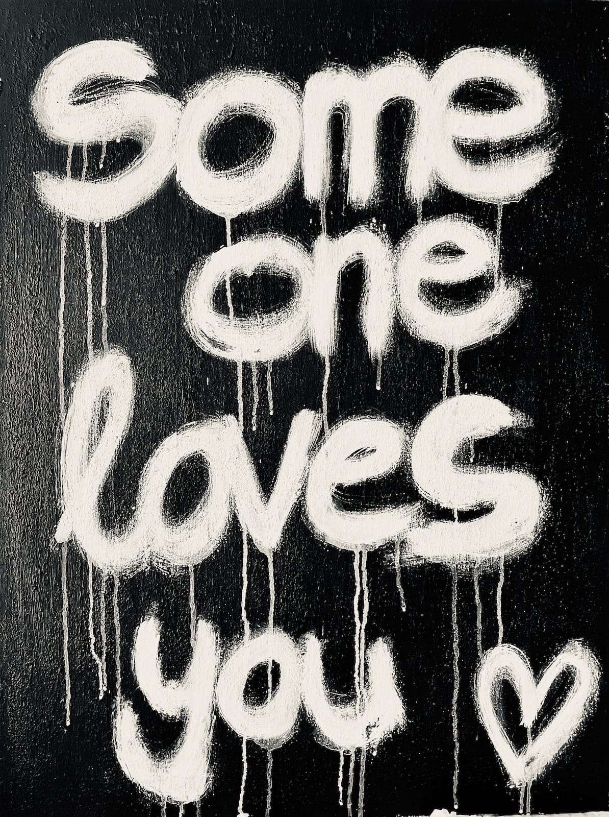 graffiti art, black canvas with white letters